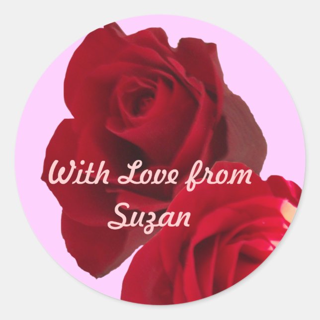 Autocollant cadeau Red Roses (Devant)