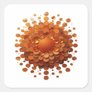 Autocollant Cadeau SPHÈRE ORANGE Orange Brillante