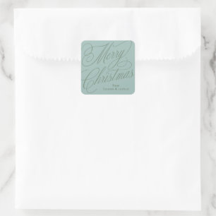 autocollant cadeau vert bleu écriture joyeux noël