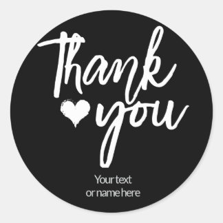 Autocollant calligraphique de remerciement