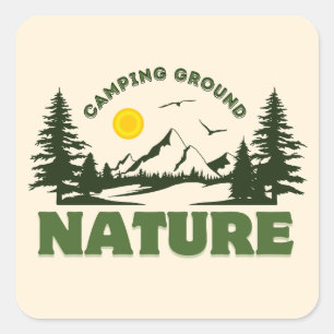 Autocollant Camping / Plein air gras faites une