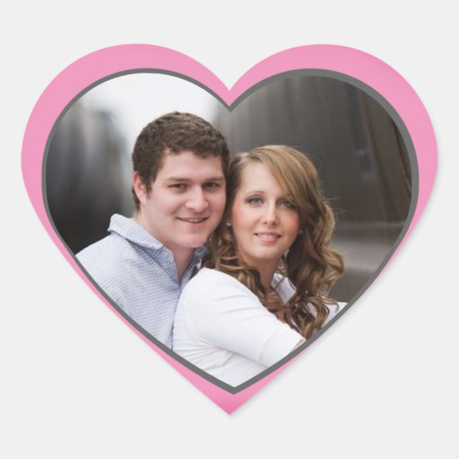 Autocollant cardiaque personnalisé Mariage photo (Devant)
