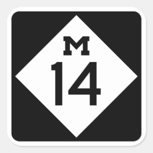 Autocollant Carré à signes de la route M-14 du Mic