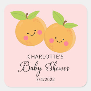 Autocollant Carré Baby shower Little Cuties