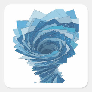 Autocollant carré BLUE TORNADO bleu unique