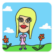 Autocollant carré Brown Eyed Girl