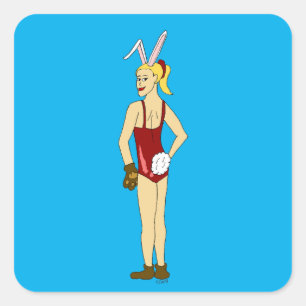 autocollant carré bunnygirl