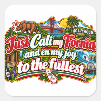 autocollant carré Californie