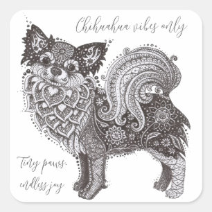 Autocollant carré Chihuahua Vibes