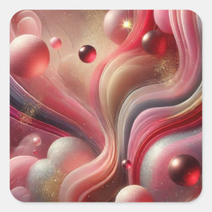 Autocollant Carré d'art Abstrait