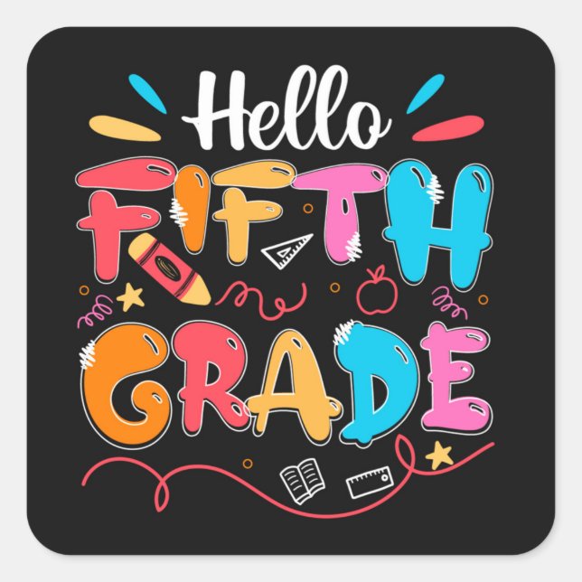 Autocollant Carré de 5e année (Devant)