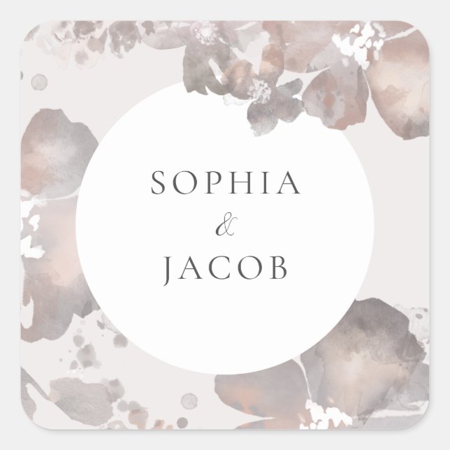 Autocollant Carré de couleur aquarelle (Devant)