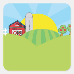 Autocollant Carré de ferme de campagne