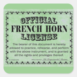 Autocollant Carré de licence de la Corne française
