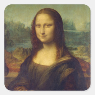 Autocollant carré de Mona Lisa