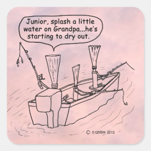 Autocollant Carré de roseaux de pêche