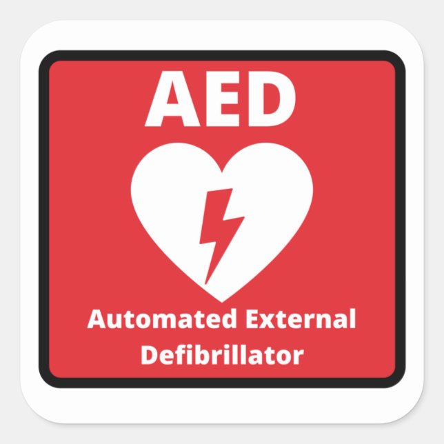 Autocollant carré de trousse d'urgence (Devant)