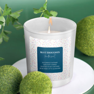 Autocollant Carré d'Étiquette de Bougie Décorative