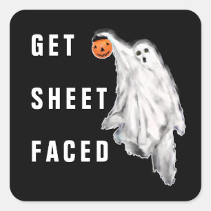 Autocollant carré drôle d'Halloween