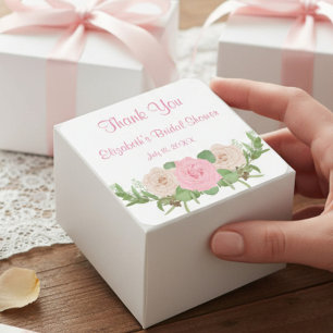 Autocollant Carré Fleurs Roses pour Enterrement de