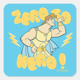 Autocollant carré Hercule - De zéro à héros