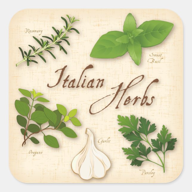 Autocollant Carré italien Herbes (Devant)