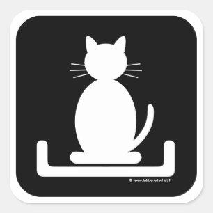 Autocollant carré "La Litière du Chat"