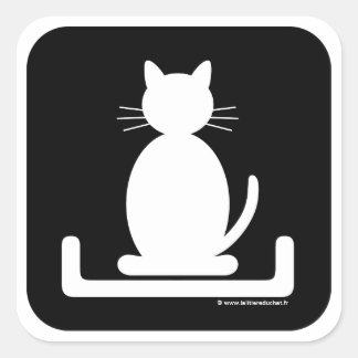 Autocollant carré "La Litière du Chat"