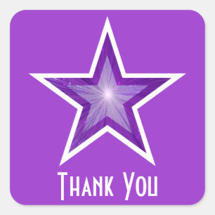 Autocollant carré "Merci" Purple Star