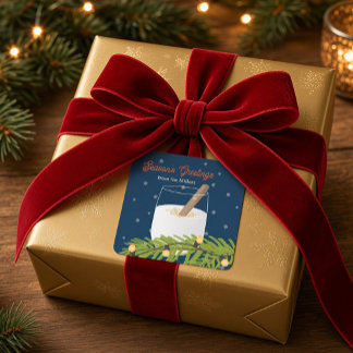 Autocollant carré Noël Cozy Eggnog
