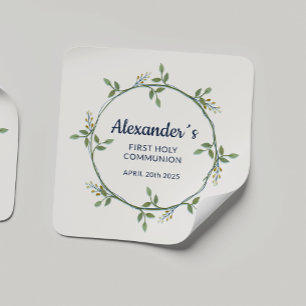 Autocollant Carré personnalisé - couronne de commu