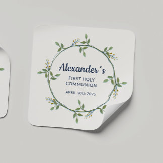 Autocollant Carré personnalisé - couronne de commu