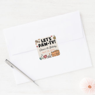 Autocollant carré pour l'anniversaire d'un chaton