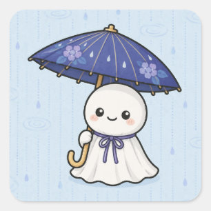 Autocollant carré Teru Teru Bozu de pluie
