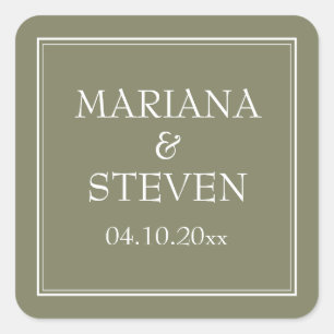 Autocollant carré vert minimaliste de bordure mode