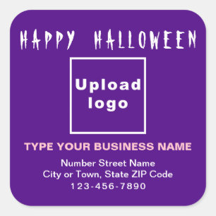 Autocollant Carré violet Halloween d'affaires