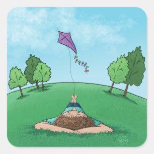 Autocollant Carré volant Kite