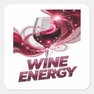 Autocollant carré WINE ENERGY Rose Frais