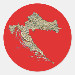 Autocollant Carte Croatie