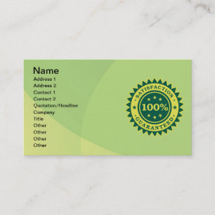 Autocollant Carte de visite 100% Satisfaction gara