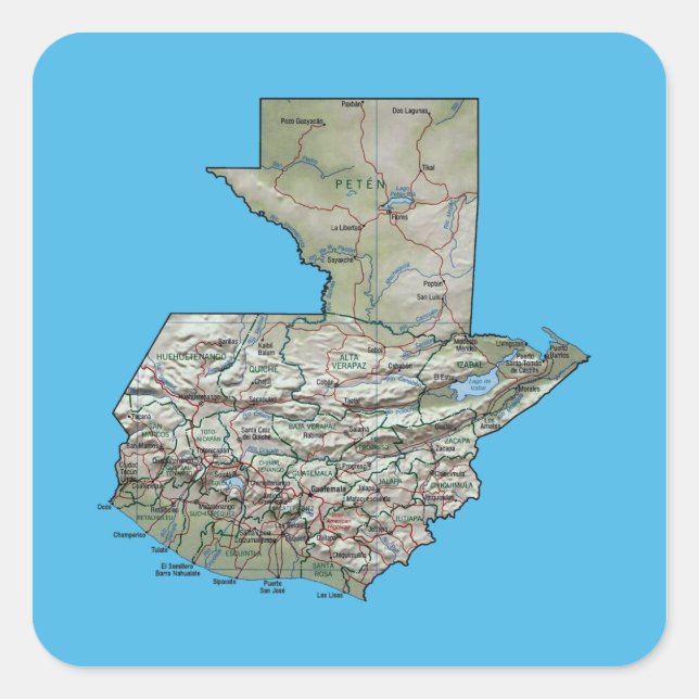 Autocollant Carte Guatemala (Devant)