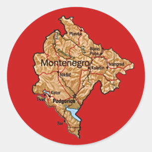Autocollant carte Monténégro