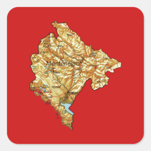 Autocollant carte Monténégro