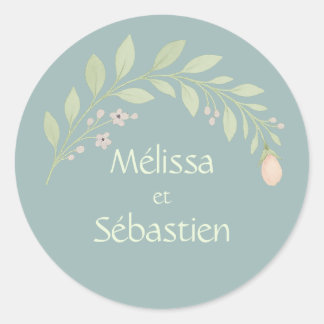 Autocollant carte-retour mariage, cadeau floral