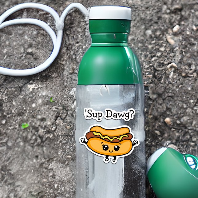 Autocollant Cartoon Sup Dawg Hotdog (Créateur téléchargé)