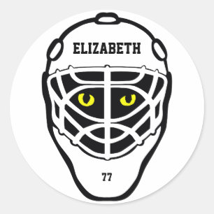 Autocollant casque pour les yeux de chat de hockey