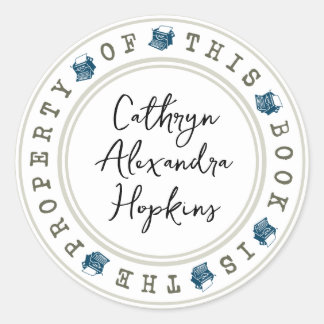 Autocollant « Ce livre est la propriété de » modèl