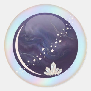 Autocollant céleste nuit de nouvelle lune Croiss