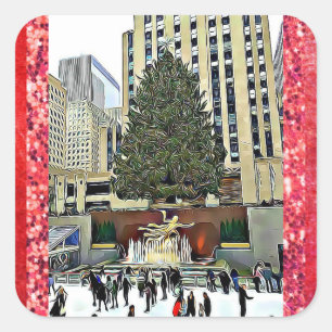 Autocollant central de piste de patinage de glace