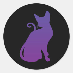 Autocollant Chat Violet